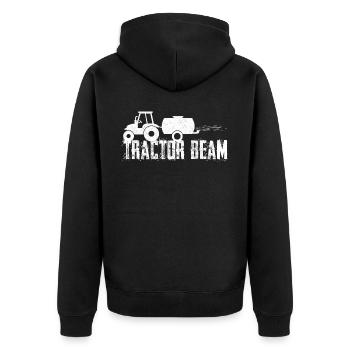 Farmer Farmer Tractor Tractor Farmer - Unisex Premium Organic Zip Hoodie - black - Back - Nico (187cm)