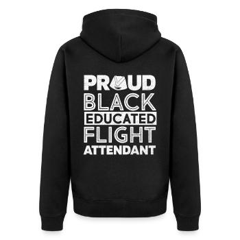 Flight attendants, for flight attendants, flight attendants - Unisex Premium Organic Zip Hoodie - black - Back - Nico (187cm)