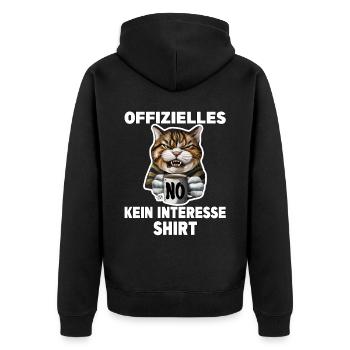 Böse angsteinflößende Katze. Kein Interesse - Unisex Premium Bio Zip Hoodie - Schwarz - Hinten - Nico (187cm)