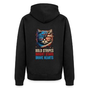 American Patriotic USA Design - Unisex Premium Organic Zip Hoodie - black - Back - Nico (187cm)