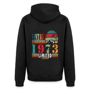 Jahrgang Millésime 1973 - Veste à capuche bio Premium Unisexe - noir - Dos - Nico (187cm)