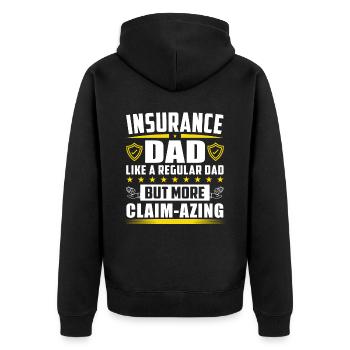 Drôle de représentant des ventes d’assurance - Veste à capuche bio Premium Unisexe - noir - Dos - Nico (187cm)
