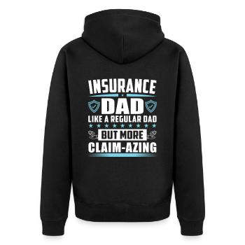 Drôle de représentant des ventes d’assurance - Veste à capuche bio Premium Unisexe - noir - Dos - Nico (187cm)