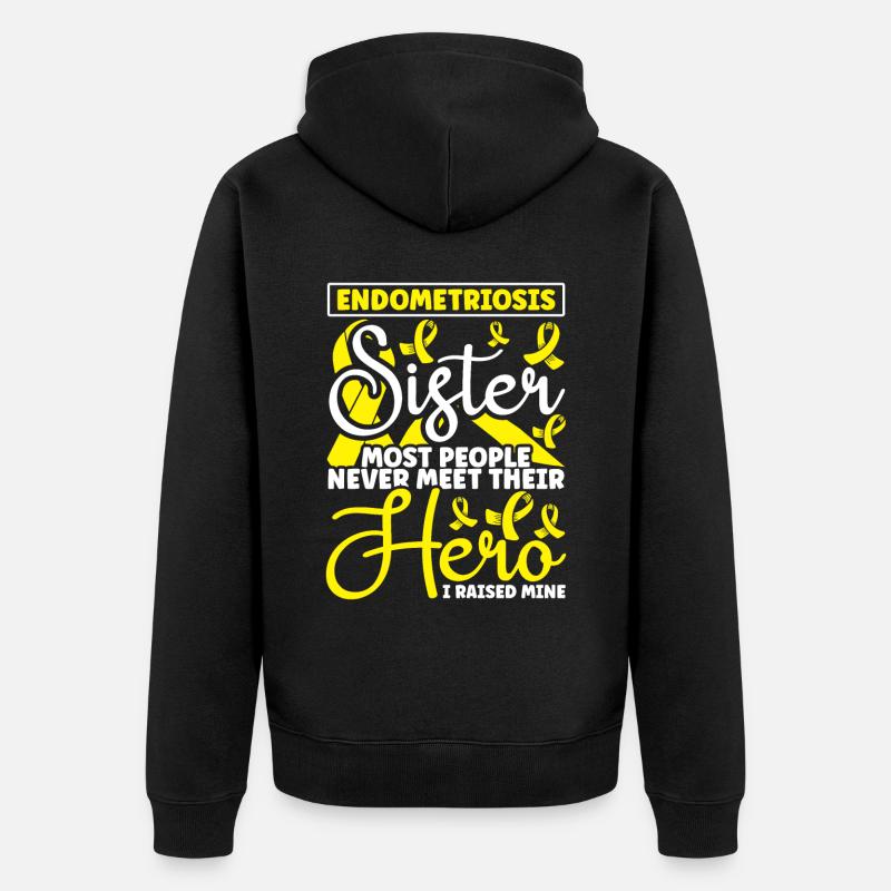 Endometriose - Unisex Premium Bio Zip Hoodie - Schwarz