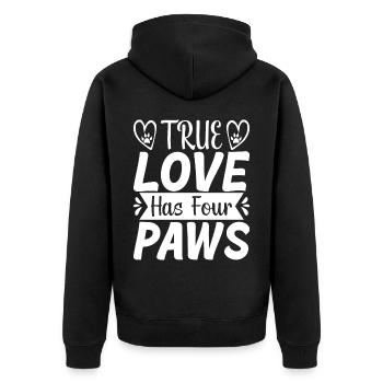 Le véritable amour a quatre pattes - Veste à capuche bio Premium Unisexe - noir - Dos - Nico (187cm)