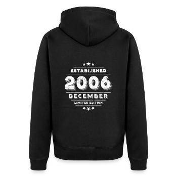 Birthday in December 2006 - December - Unisex Premium Organic Zip Hoodie - black - Back - Nico (187cm)
