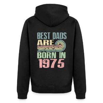 Les meilleurs pères sont nés en 1975, 48 ans, - Veste à capuche bio Premium Unisexe - noir - Dos - Nico (187cm)