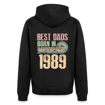 Les meilleurs pères sont nés en 1988, 35 ans, - Veste à capuche bio Premium Unisexe - noir - Dos - Nico (187cm)