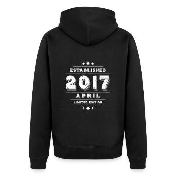 Birthday in April 2017 - April - Unisex Premium Organic Zip Hoodie - black - Back - Nico (187cm)