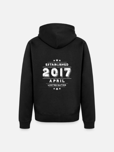 Birthday in April 2017 - April - Unisex Premium Organic Zip Hoodie - black