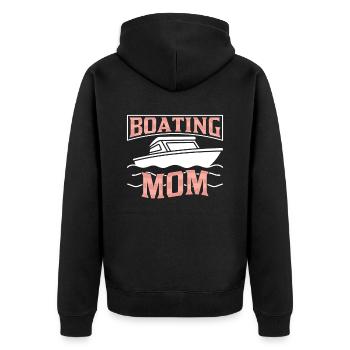 Bootfahrende Mutter Yacht Schiff Bootfahren Boot - Unisex Premium Bio Zip Hoodie - Schwarz - Hinten - Nico (187cm)