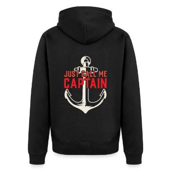 Just call me Captain Ship Boating - Unisex Premium Organic Zip Hoodie - black - Back - Nico (187cm)