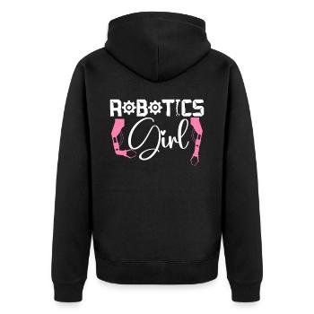Robot Robotics Engineer Female - Unisex Premium Organic Zip Hoodie - black - Back - Nico (187cm)