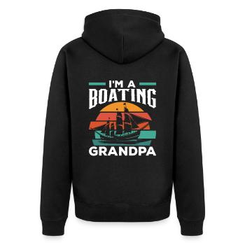 I am a boating grandpa boating boat - Unisex Premium Organic Zip Hoodie - black - Back - Nico (187cm)