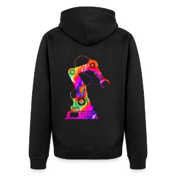 Ingénieur en robotique robotique Tie Dye - Veste à capuche bio Premium Unisexe - noir - Dos - Nico (187cm)