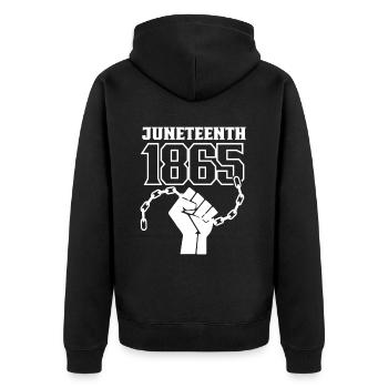 Juneteenth 1865 Africa African American Black - Unisex Premium Organic Zip Hoodie - black - Back - Nico (187cm)