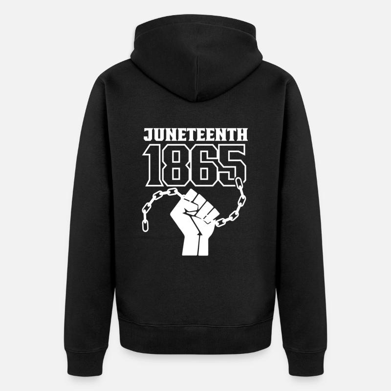 Juneteenth 1865 Afro-Américain Noir - Veste à capuche bio Premium Unisexe - noir