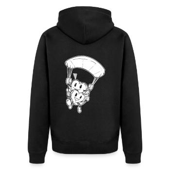 Paragleiter Paragleiten Herzen - Unisex Premium Bio Zip Hoodie - Schwarz - Hinten - Nico (187cm)