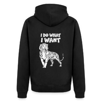 Je me fiche des tigres - Veste à capuche bio Premium Unisexe - noir - Dos - Nico (187cm)