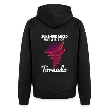 Tornado - Unisex Premium Bio Zip Hoodie - Schwarz - Hinten - Nico (187cm)