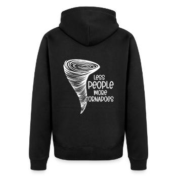 Tornado - Unisex Premium Bio Zip Hoodie - Schwarz - Hinten - Nico (187cm)