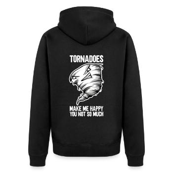 Tornado - Unisex Premium Bio Zip Hoodie - Schwarz - Hinten - Nico (187cm)