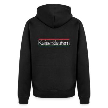 Kaiserslautern - Unisex Premium Bio Zip Hoodie - Schwarz - Hinten - Nico (187cm)