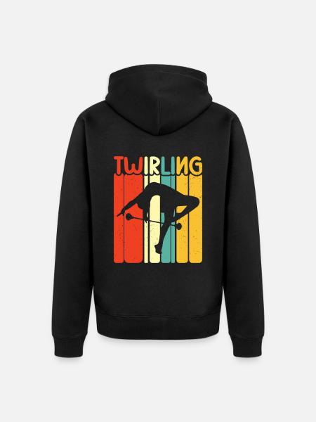 Tambourstab swirling - Unisex Premium Organic Zip Hoodie - black