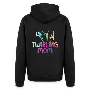 Tambourstab Wirbeln - Unisex Premium Bio Zip Hoodie - Schwarz - Hinten - Nico (187cm)