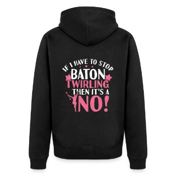 Tambourstab swirling - Unisex Premium Organic Zip Hoodie - black - Back - Nico (187cm)