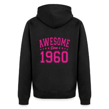 Génial depuis 1960 Anniversaire 1960 Millésime 1960 - Veste à capuche bio Premium Unisexe - noir - Dos - Nico (187cm)