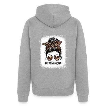 Tambourstab Wirbeln - Unisex Premium Bio Zip Hoodie - Grau meliert - Hinten - Nico (187cm)