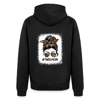 Tambourstab swirling - Unisex Premium Organic Zip Hoodie - black - Back - Nico (187cm)