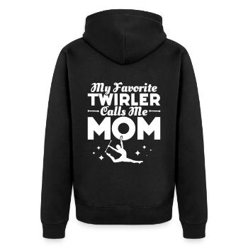 Tambourstab swirling - Unisex Premium Organic Zip Hoodie - black - Back - Nico (187cm)