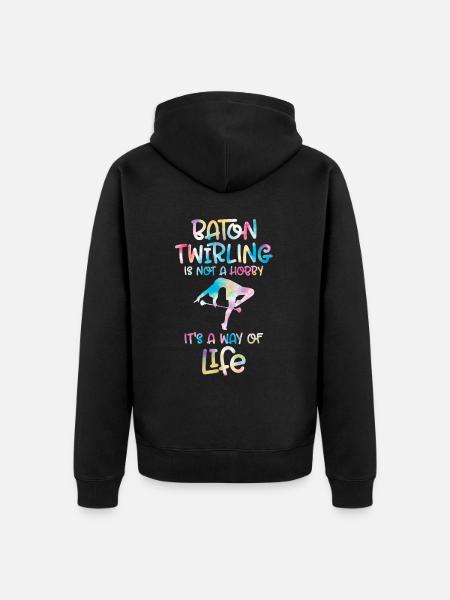 Tambourstab swirling - Unisex Premium Organic Zip Hoodie - black
