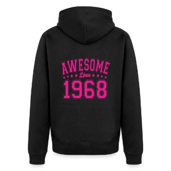 Awesome Since 1968 Geburtstag 1968 Vintage 1968 - Unisex Premium Bio Zip Hoodie - Schwarz - Hinten - Nico (187cm)