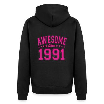 Génial depuis 1991 Anniversaire 1991 Millésime 1991 - Veste à capuche bio Premium Unisexe - noir - Dos - Nico (187cm)