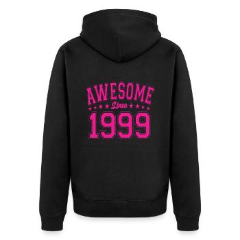 Awesome Since 1999 Birthday 1999 Vintage 1999 - Unisex Premium Organic Zip Hoodie - black - Back - Nico (187cm)
