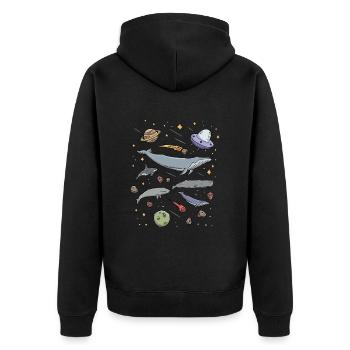 Conception de baleines d’eau profonde pour l’observation des baleines - Veste à capuche bio Premium Unisexe - noir - Dos - Nico (187cm)