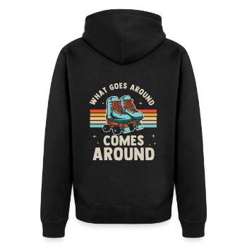 Inline Skate Gift Rollskates Roller 70s - Unisex Premium Organic Zip Hoodie - black - Back - Nico (187cm)