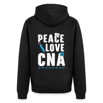 Certified Nursing Assistant Medical Worker CNA - Unisex Premium Organic Zip Hoodie - black - Back - Nico (187cm)