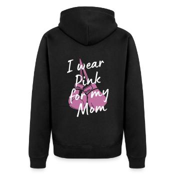 Cadeau Cancer du sein Cancer du sein Rose - Veste à capuche bio Premium Unisexe - noir - Dos - Nico (187cm)