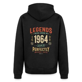 1964 Birthday 59 Years Old - Unisex Premium Organic Zip Hoodie - black - Back - Nico (187cm)