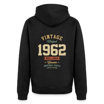 1962 Birthday 61 Years Old - Unisex Premium Organic Zip Hoodie - black - Back - Nico (187cm)