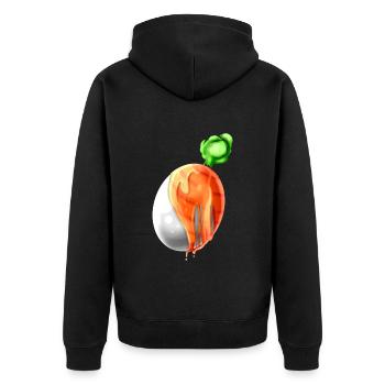 Easter Egg Painted As Carrot On Easter - Unisex Premium Bio Zip Hoodie - Schwarz - Hinten - Nico (187cm)