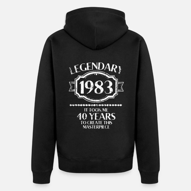 40ème anniversaire millésime 1983 - Veste à capuche bio Premium Unisexe - noir