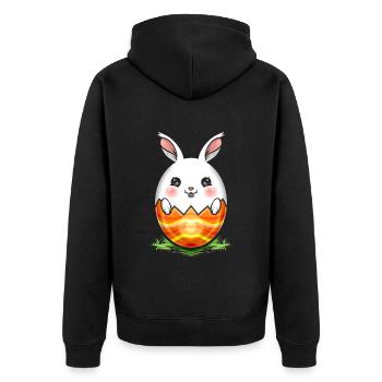 Painted Easter Rabbit Egg On Easter - Unisex Premium Bio Zip Hoodie - Schwarz - Hinten - Nico (187cm)