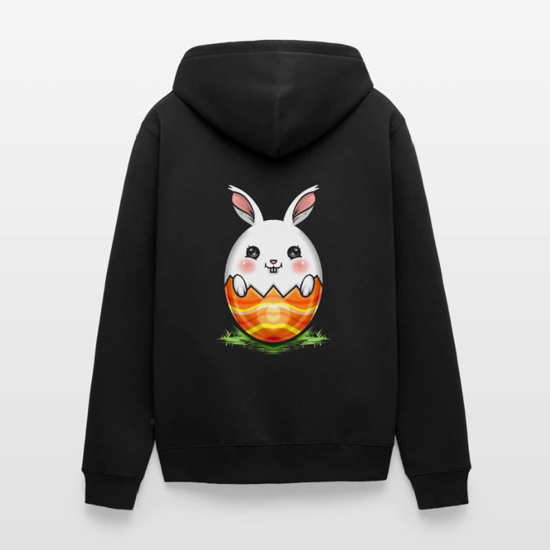 Painted Easter Rabbit Egg On Easter Unisex Premium Bio Zip Hoodie