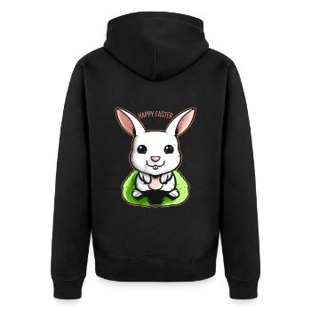 Happy Easter Rabbit On Easter - Unisex Premium Bio Zip Hoodie - Schwarz - Hinten - Nico (187cm)