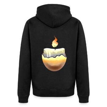Candle Burning In An Egg Shell For Easter - Unisex Premium Bio Zip Hoodie - Schwarz - Hinten - Nico (187cm)